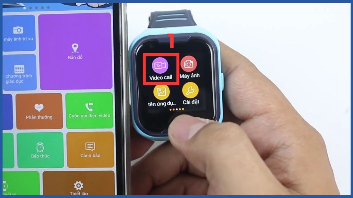 Cách gọi video từ đồng hồ thông minh đến điện thoại bước 1