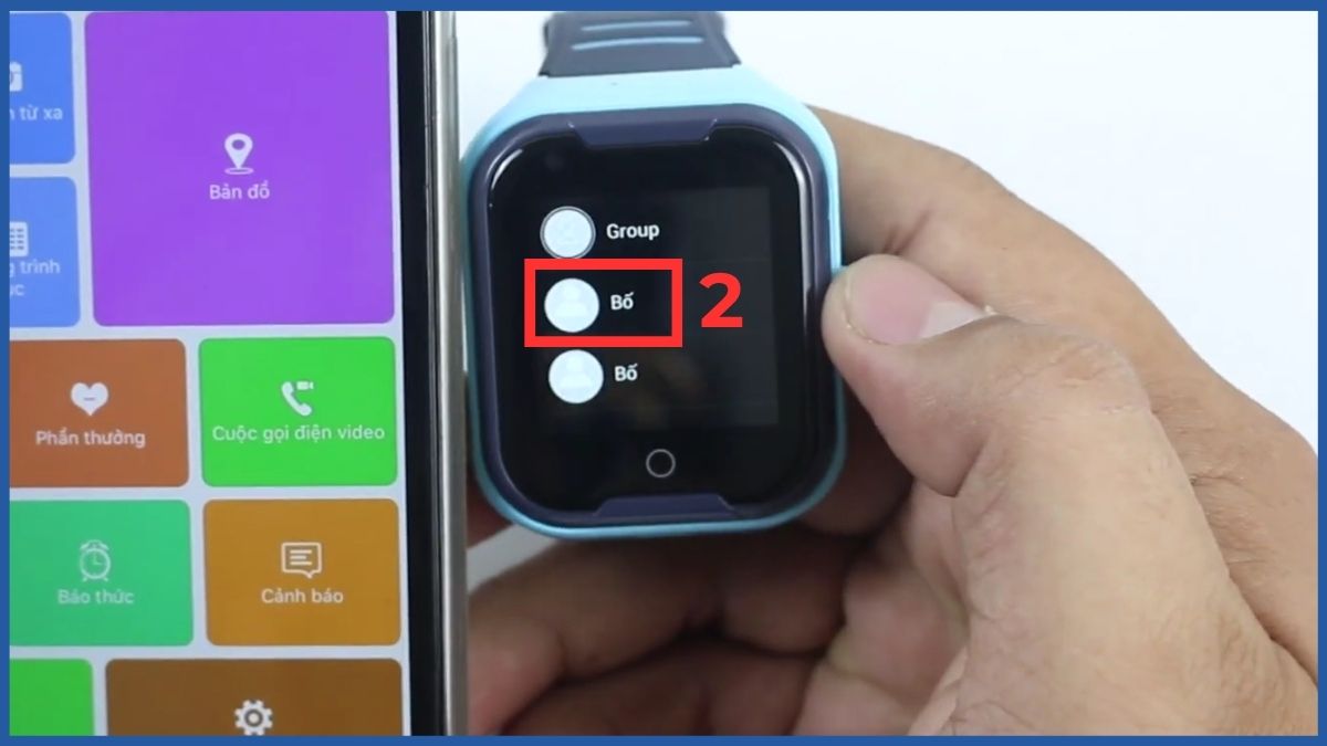 Cách gọi video từ đồng hồ thông minh đến điện thoại bước 2