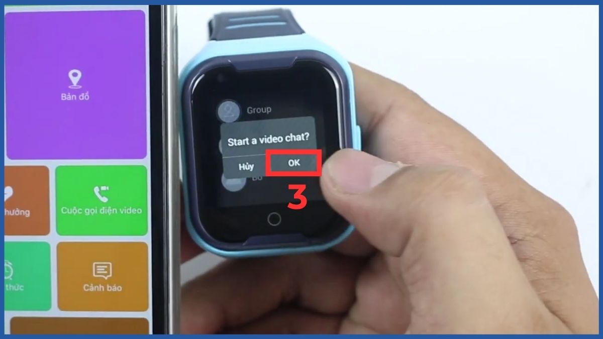 Cách gọi video từ đồng hồ thông minh đến điện thoại bước 3