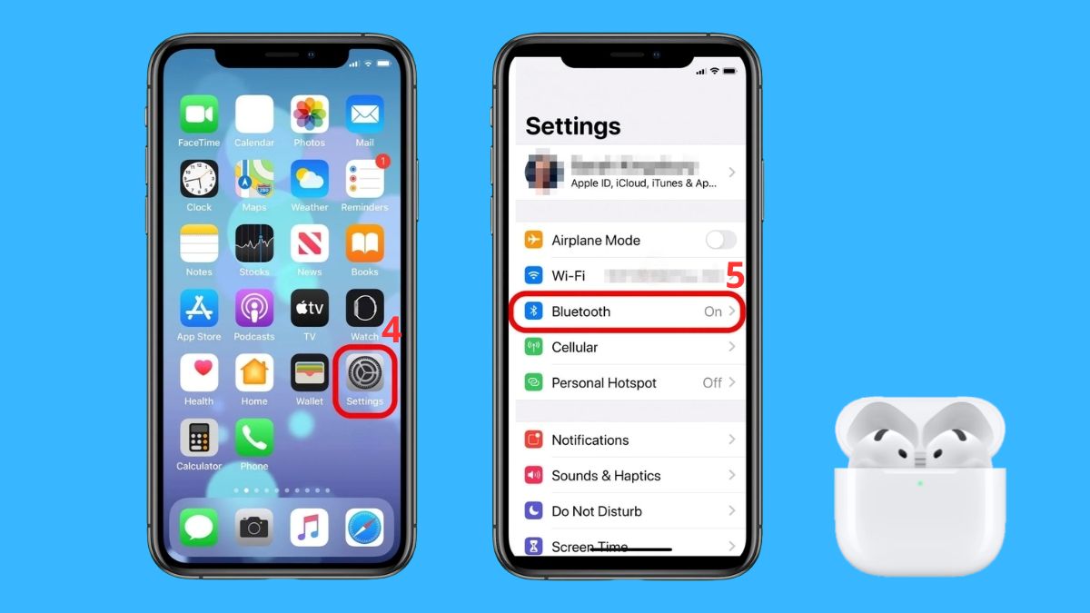 Ghép đôi AirPods 4 khi không hiện cửa sổ kết nối bước 3