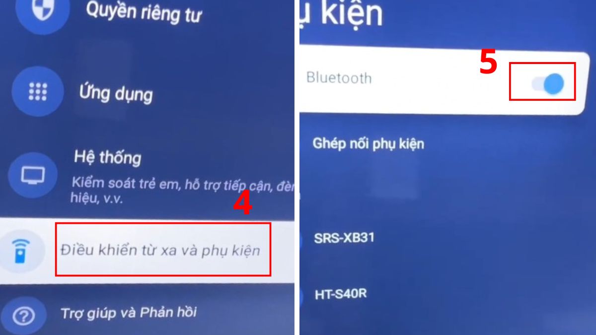 cách kết nối micro không dây với tivi Sony bước 3