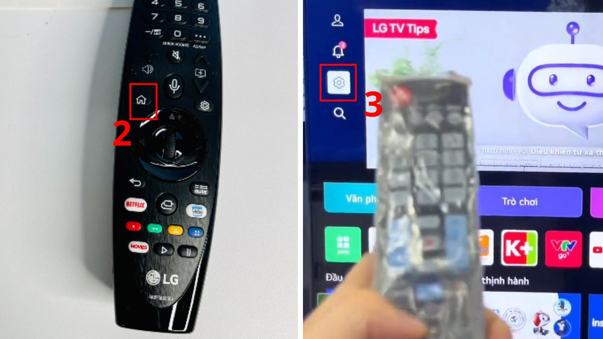 cách kết nối micro không dây với tivi LG bước 2