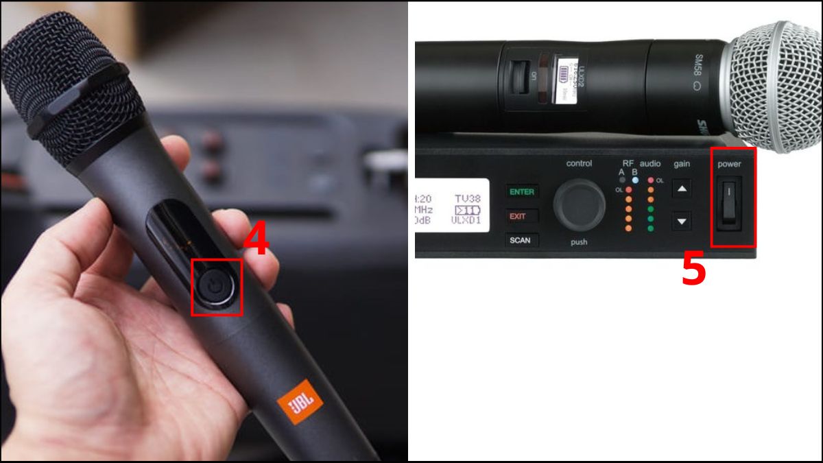 Cách kết nối micro không dây với tivi thường bước 4