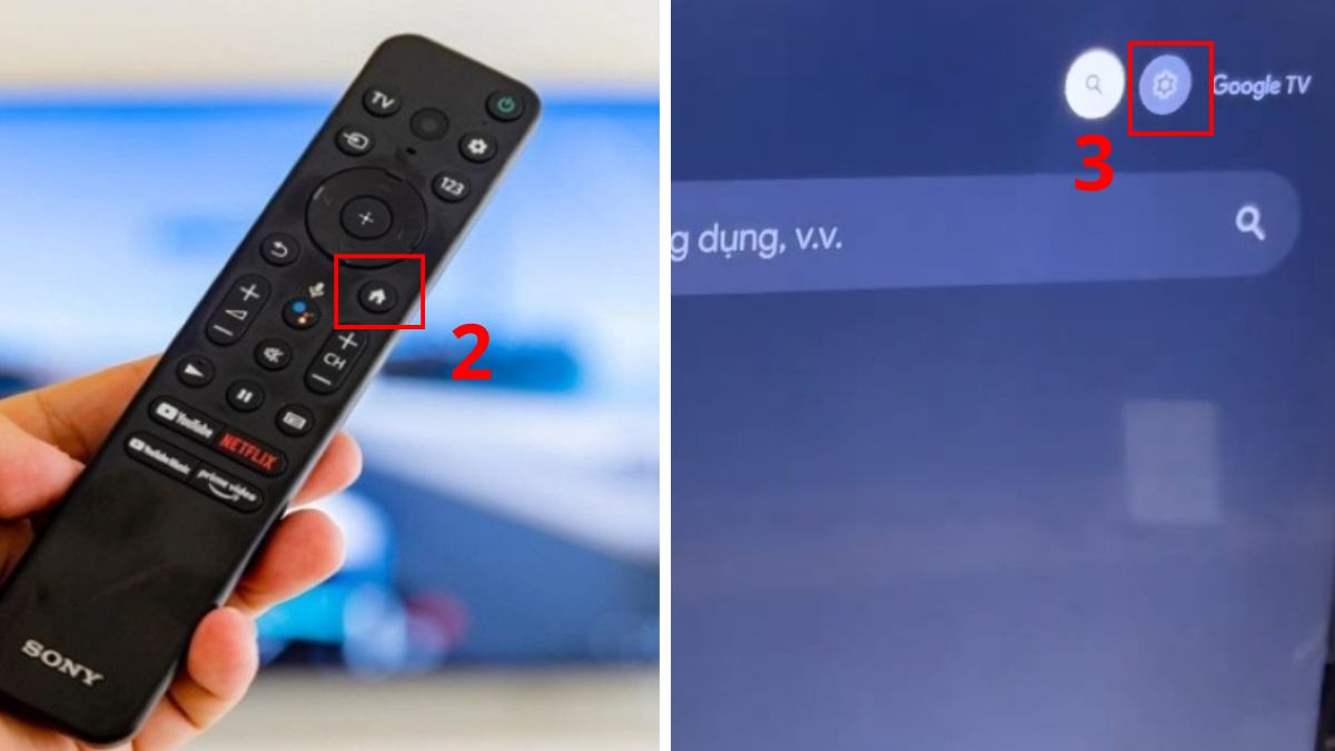 cách kết nối micro không dây với tivi Sony bước 2