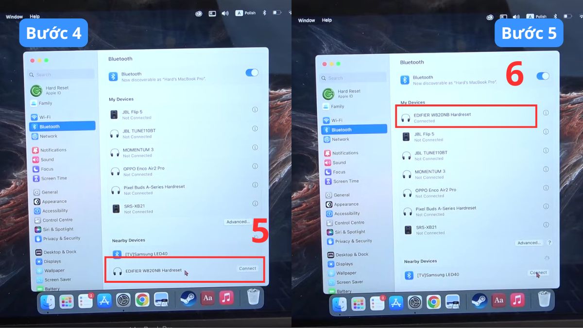 Cách kết nối tai nghe Edifier W820NB Plus với Macbook bước 4