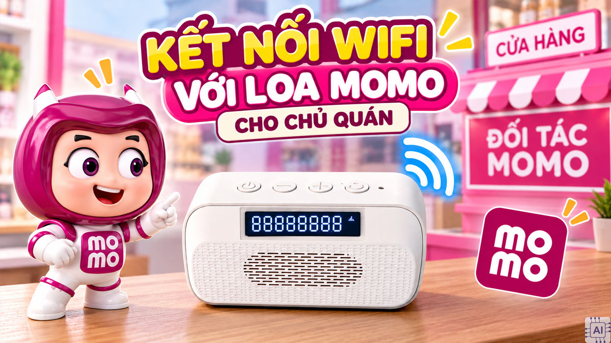 Hướng dẫn cách kết nối Wifi với loa MoMo cho chủ quán