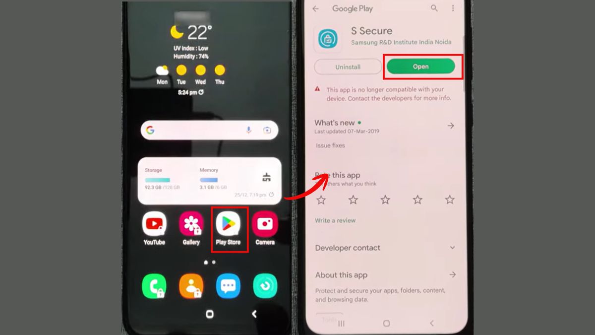 Dùng ứng dụng S Secure chính hãng Samsung bước 1