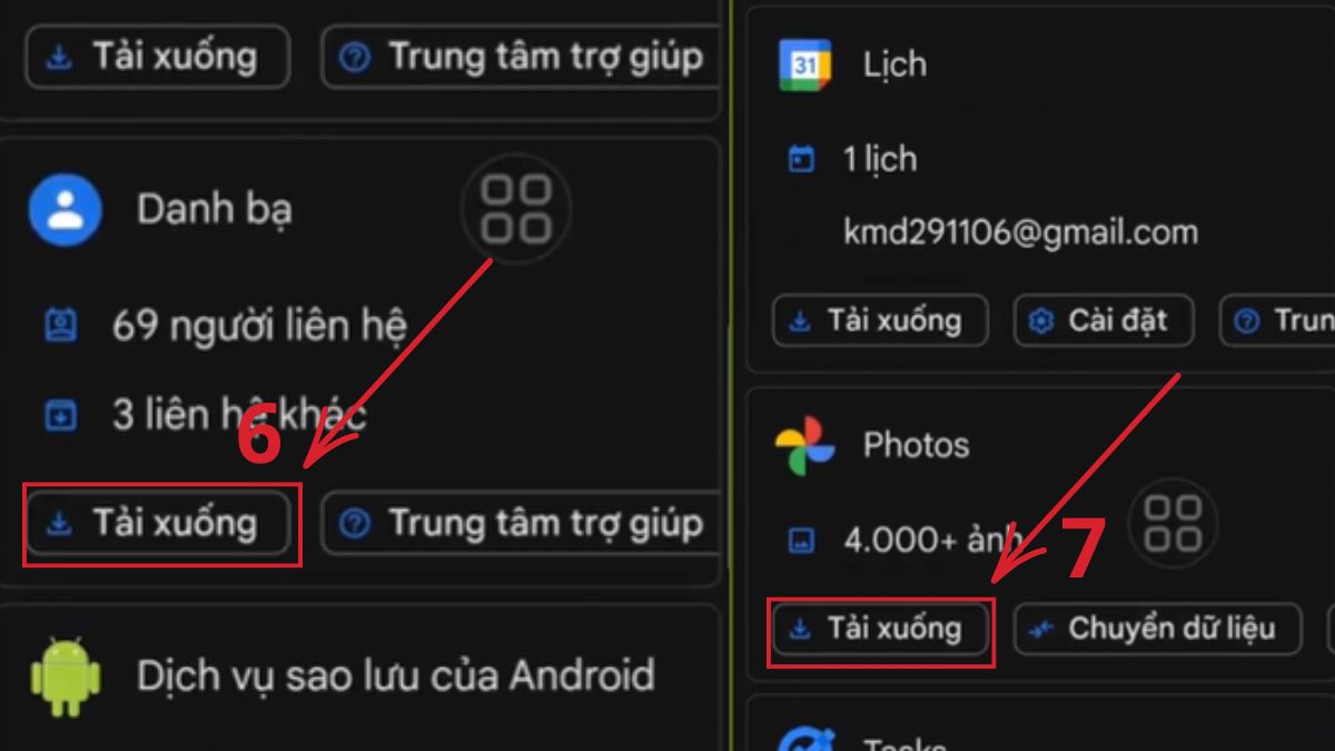 Cách Khôi phục dữ liệu từ tài khoản Google bước 4