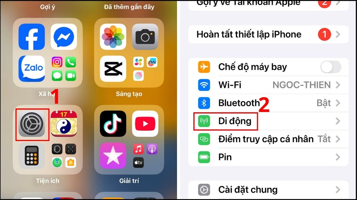 Cách kiểm tra SIM có hỗ trợ 5G không trên iPhone bước 1