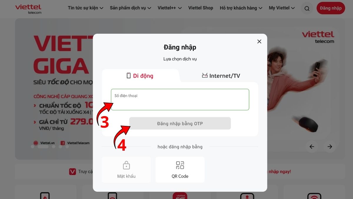 Kiểm tra thông tin SIM chính chủ trên website Viettel bước 2