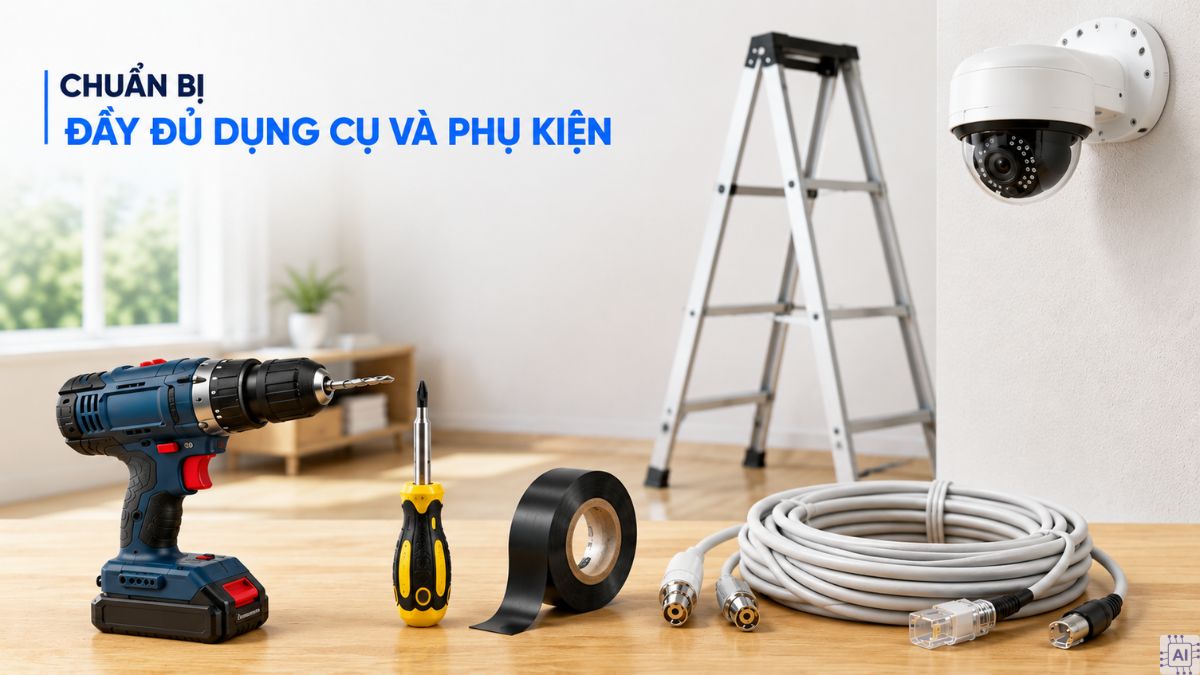 cách lắp camera trong nhà bước 1