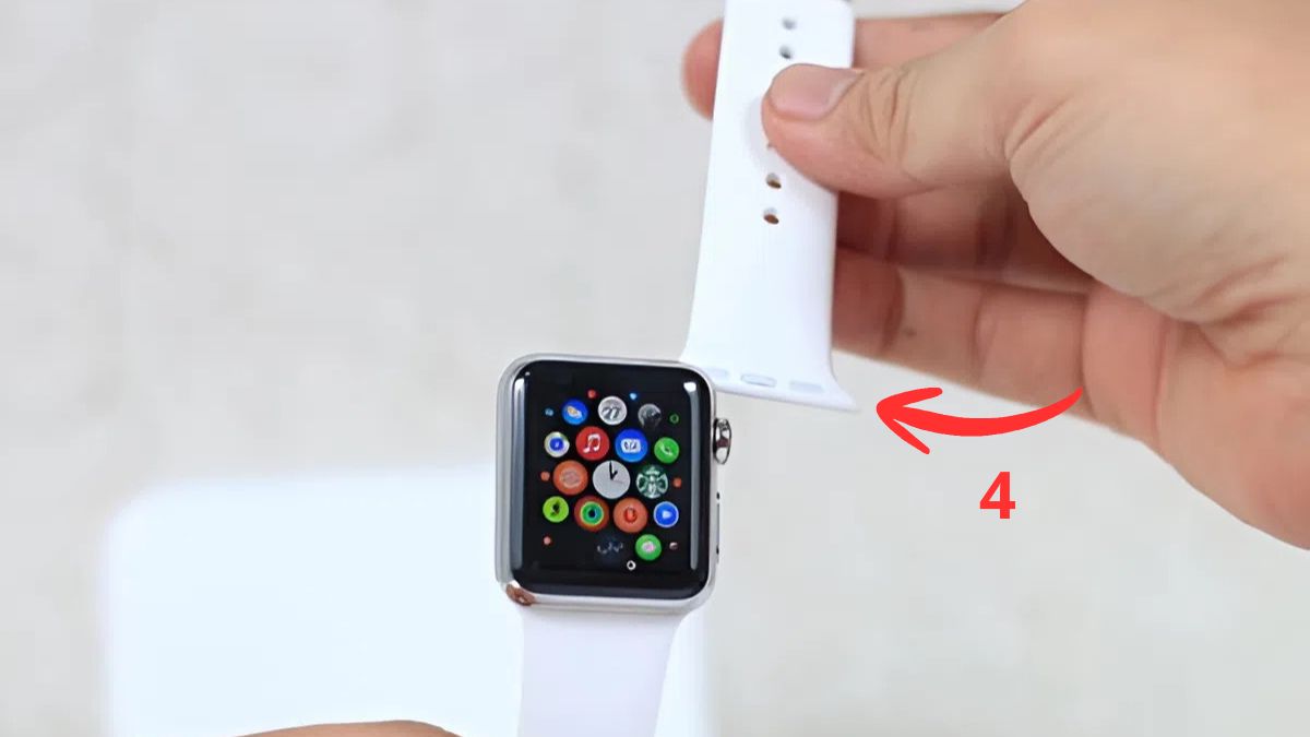 Cách tháo lắp dây đồng hồ Apple Watch bước 3