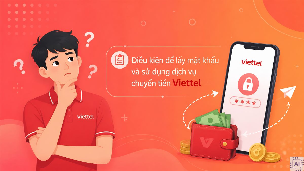 Điều kiện để lấy mật khẩu và sử dụng dịch vụ chuyển tiền Viettel