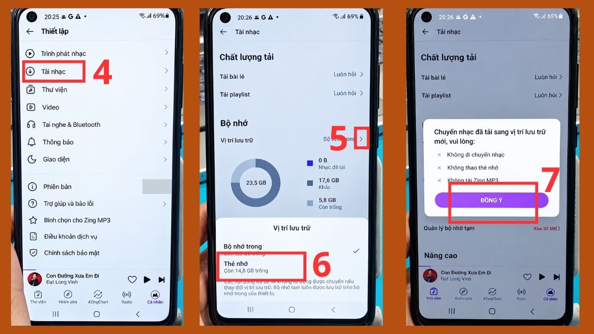 Cách lưu nhạc vào thẻ nhớ trên Android bước 2