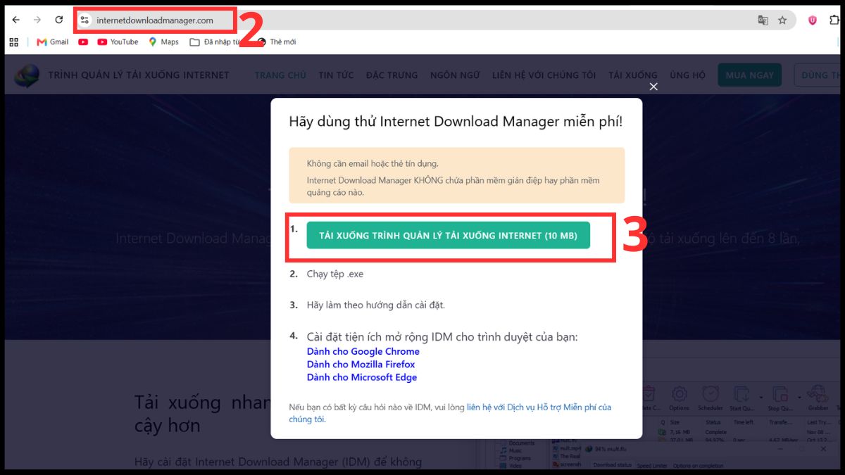 Cách lưu nhạc về thẻ nhớ bằng IDM bước 2