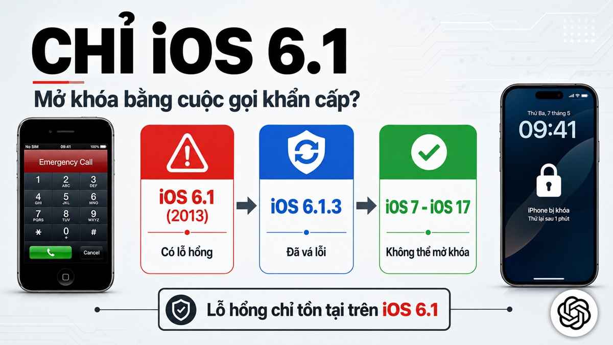 Những IOS hỗ trợ mở khóa iPhone bằng cuộc gọi khẩn cấp