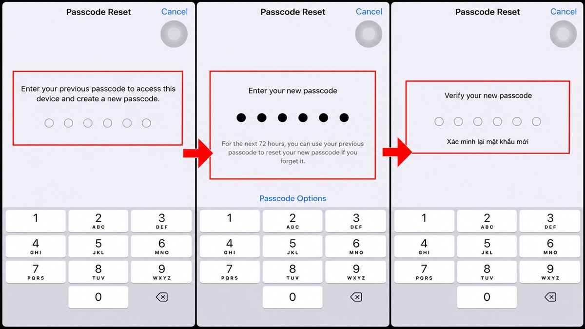 Các cách mở khóa iPhone bằng mật khẩu cũ bước 2