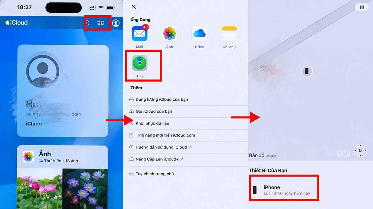 Các cách mở khóa iPhone bằng icloud bước 3