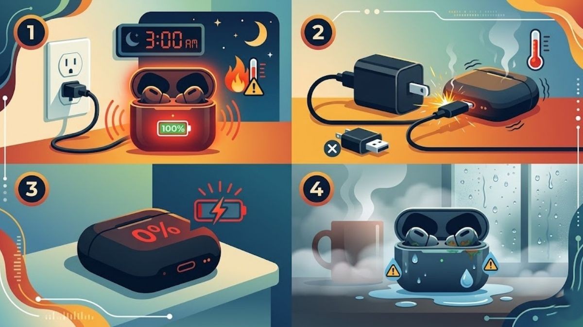 Những sai lầm thường gặp khiến hộp sạc tai nghe nhanh chai pin