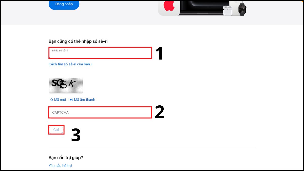Các bước check Serial trên website Apple