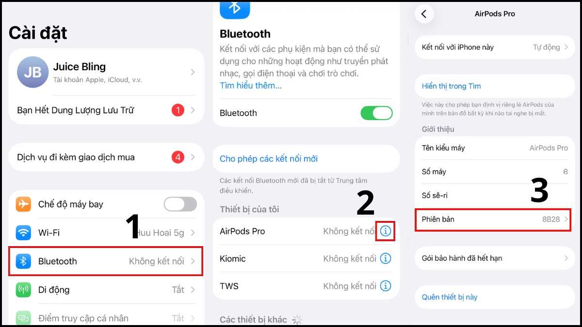 cách phân biệt airpod thật và giả qua Firmware