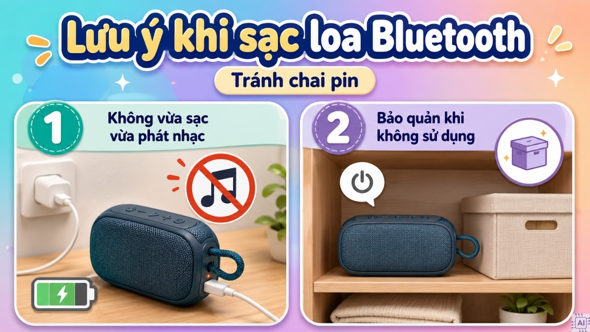 Những lưu ý quan trọng khi sạc loa Bluetooth tránh chai pin
