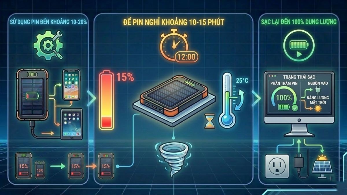 Cách xả pin dự phòng đúng cách 