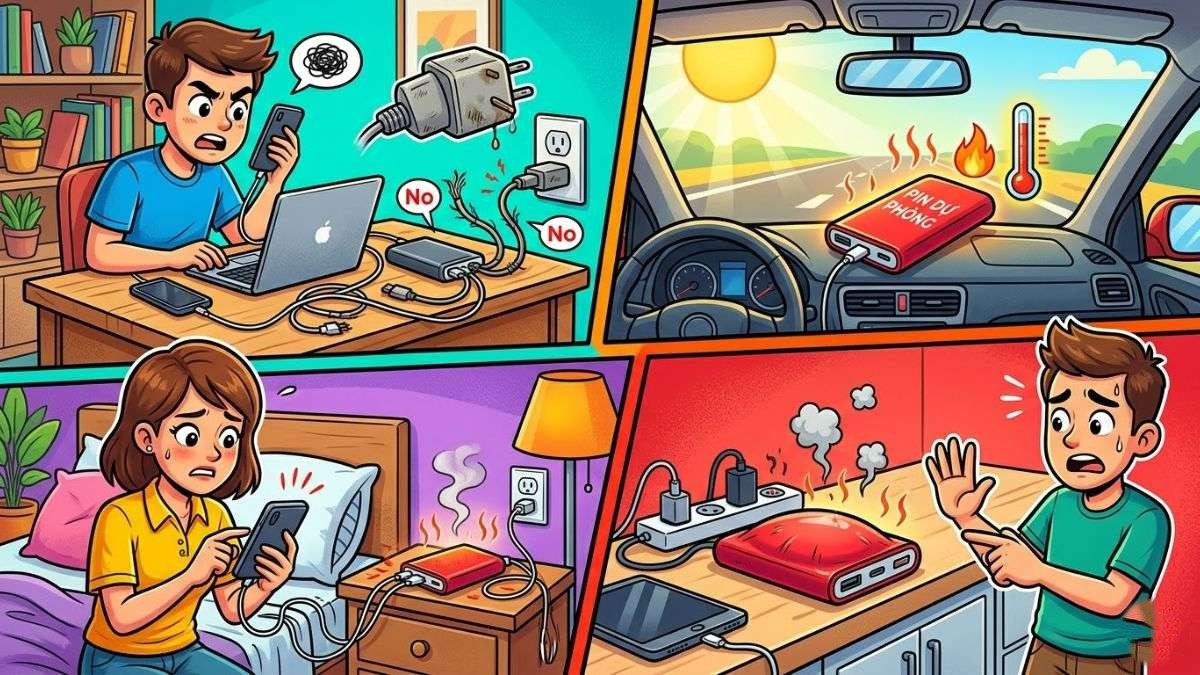 Những điều cần tránh khi sử dụng pin dự phòng tránh cháy nổ 