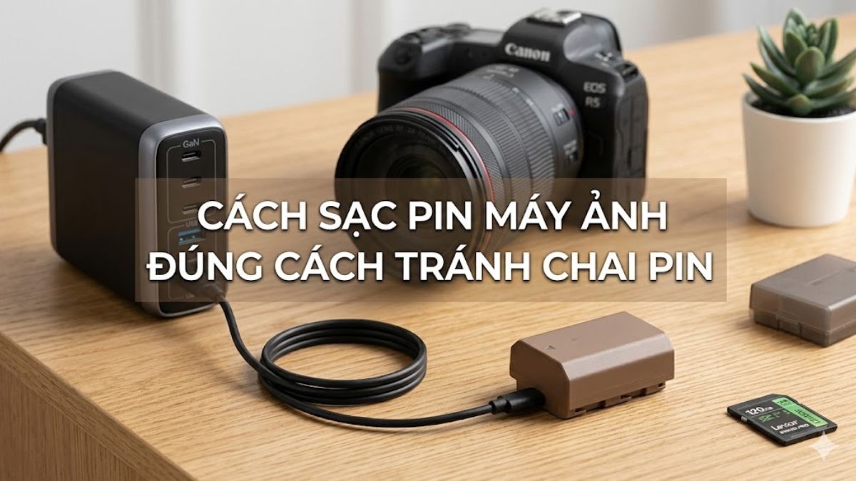 Cách sạc pin máy ảnh đúng chuẩn tránh chai pin, tăng tuổi thọ