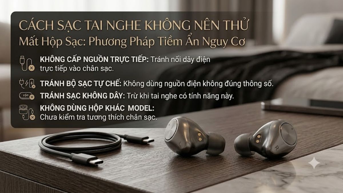 Những cách sạc tai nghe khi mất hộp không nên thử