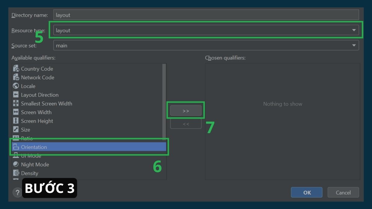 Cách tạo Layout Landscape trong Android Studio bước 3
