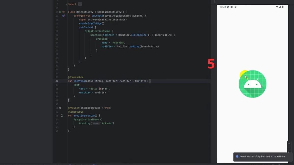 Cách chạy app trong Android Studio bước 5