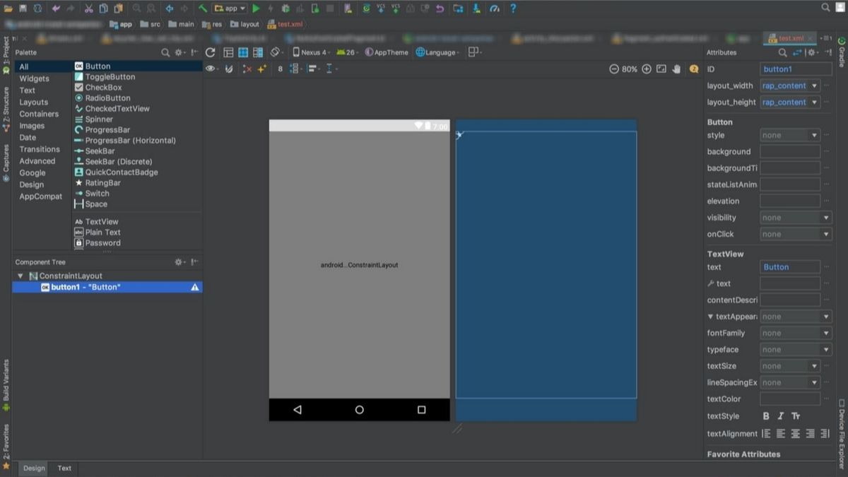 Công cụ chỉnh sửa giao diện ứng dụng Android Studio