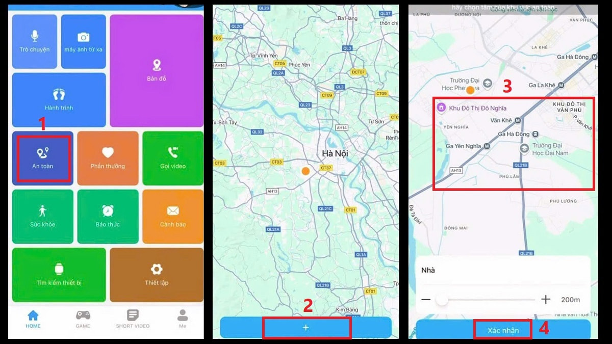 Cách thiết lập vùng an toàn đồng hồ định vị trẻ em