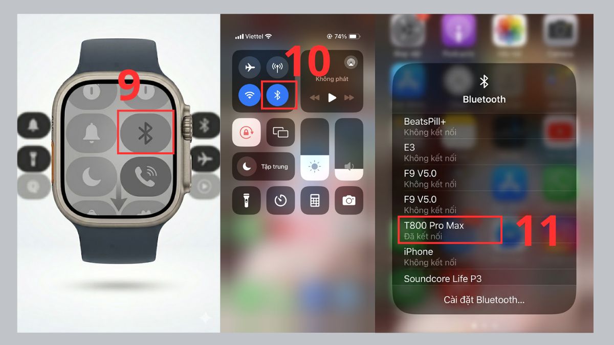 Cách kết nối đồng hồ T800 Pro Max với điện thoại bước 3