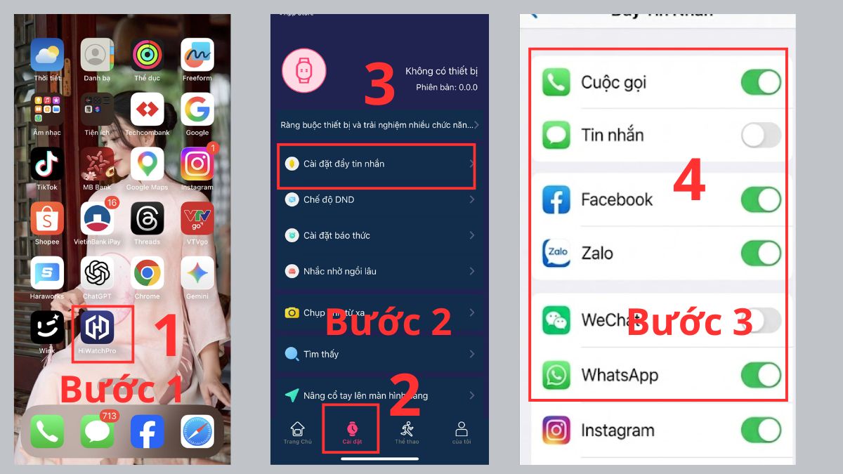 Cài đặt thông báo trên đồng hồ T800 Pro Max
