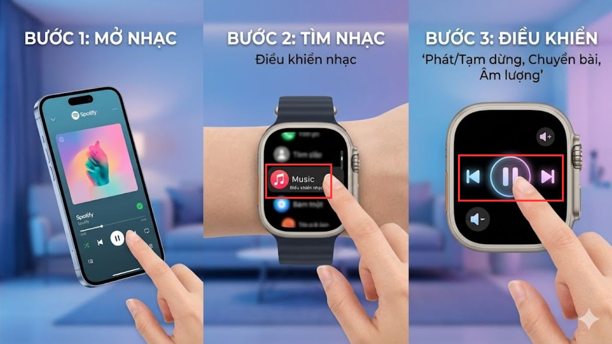 Cách nghe nhạc trên đồng hồ T800 Pro Max 