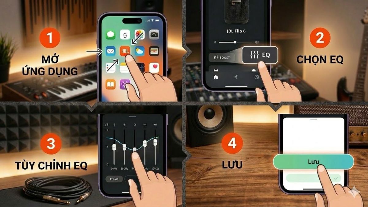 Cách sử dụng App JBL Portable để tùy chỉnh EQ