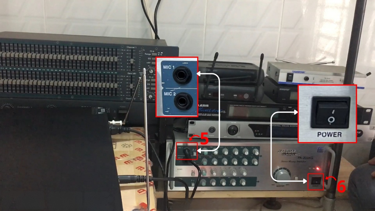 Cách kết nối đầu thu với hệ thống âm thanh bước 5