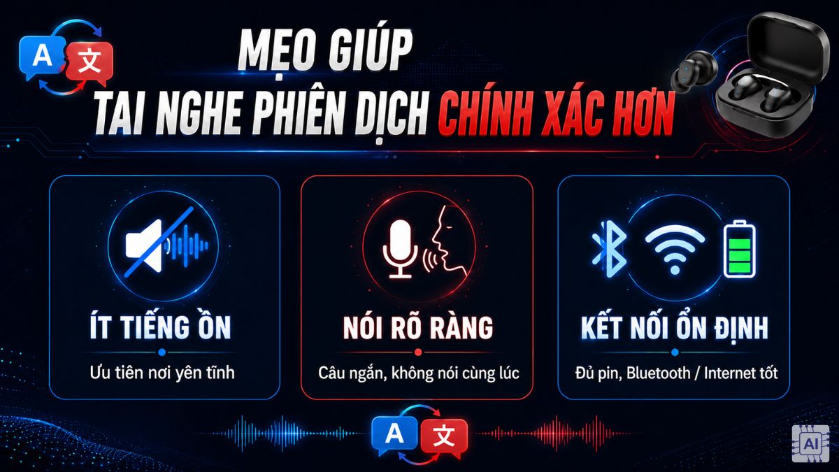 Mẹo giúp tai nghe phiên dịch chính xác hơn