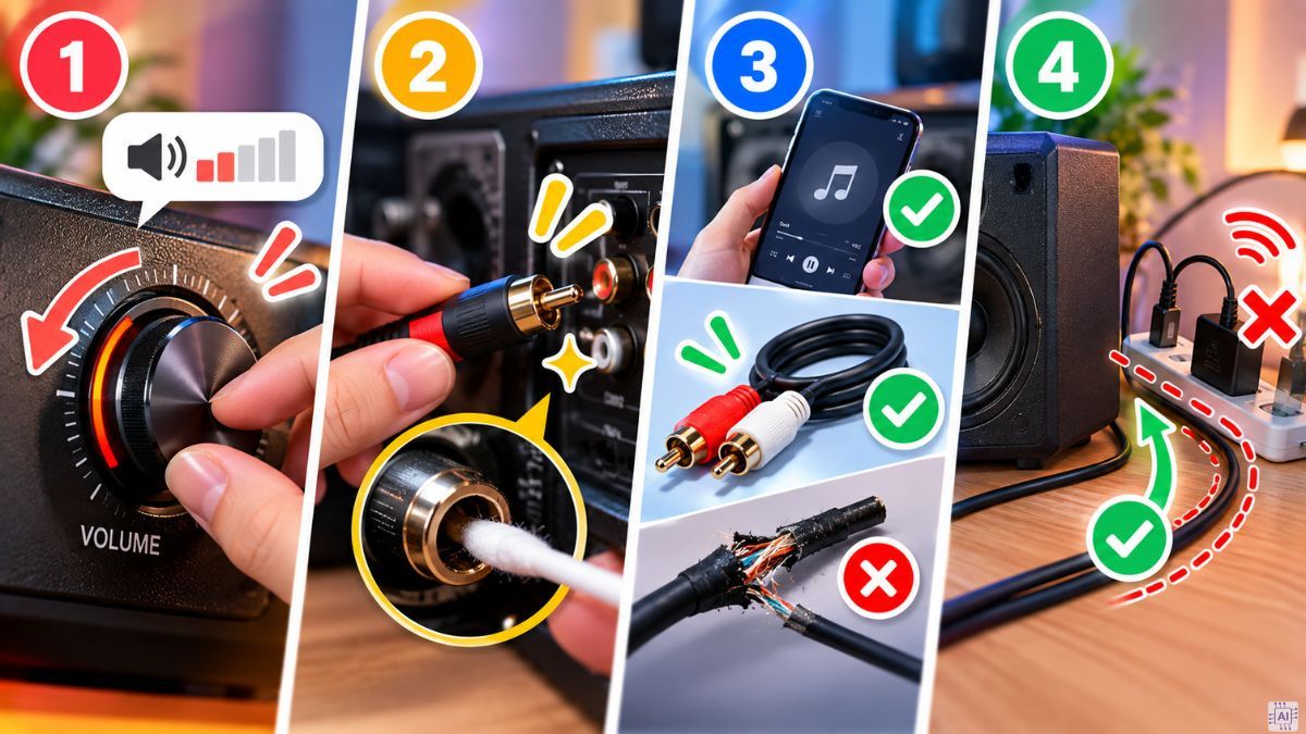 Kiểm tra kết nối và âm lượng