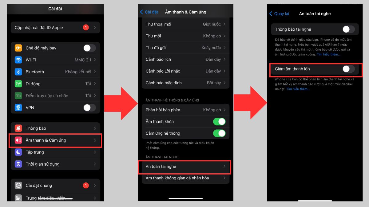 Tắt tính năng giảm âm thanh trên iPhone