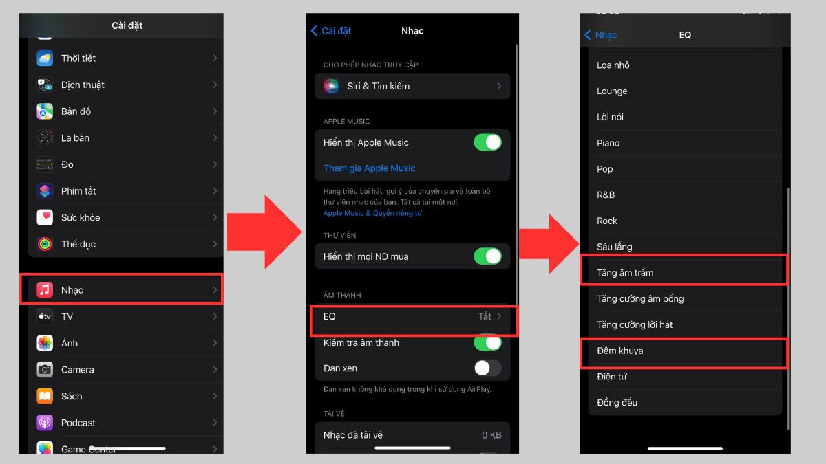 Điều chỉnh EQ trên ứng dụng nghe nhạc trên iPhone