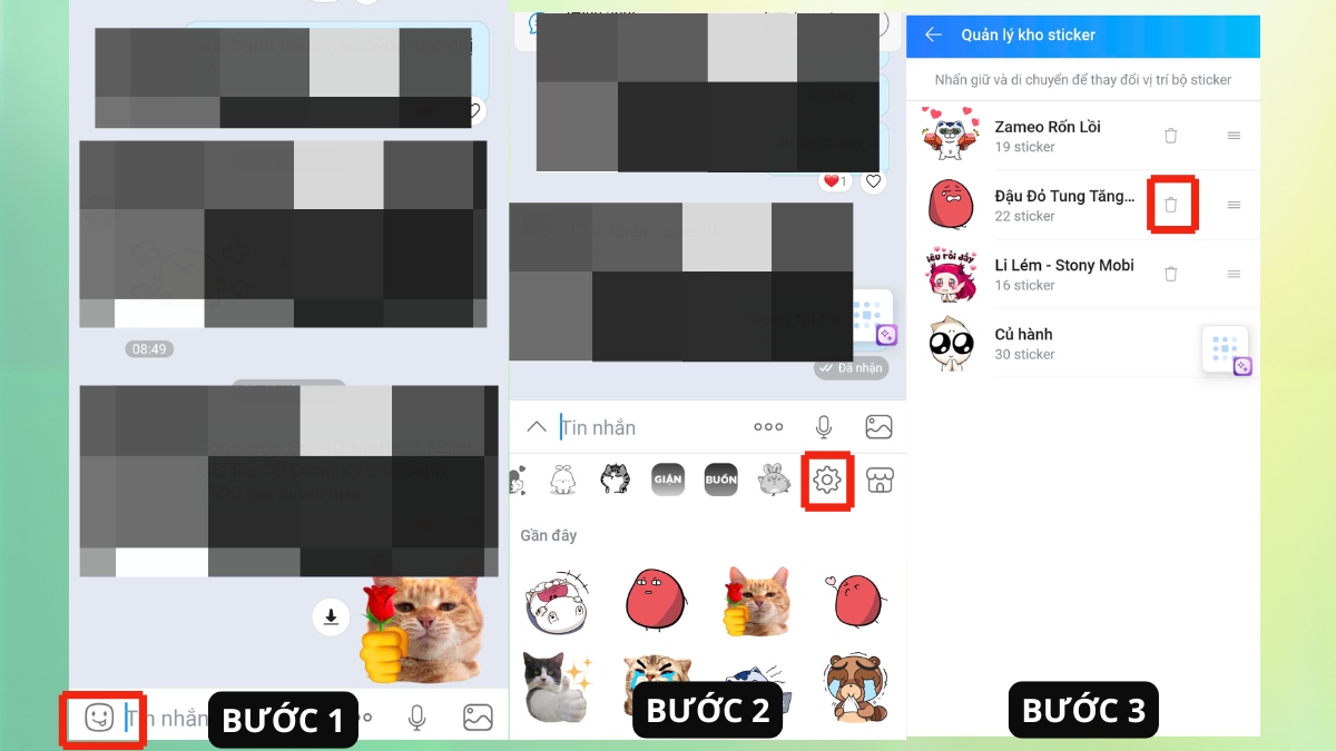 Cách quản lý sticker trên Zalo