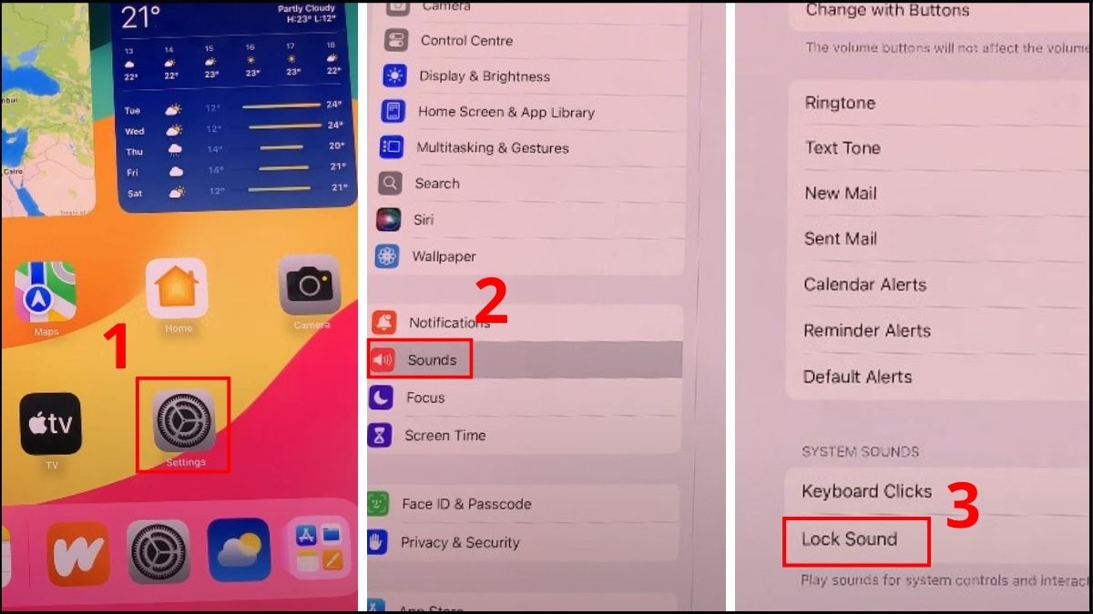 Cách tắt âm thanh khóa màn hình trên iPad 