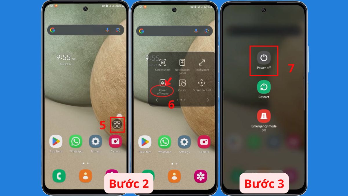Cách tắt nguồn Android không cần nút nguồn SamSung bằng Menu Trợ năng bước 3