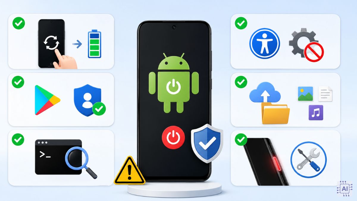 Lưu ý khi tắt nguồn Android không cần nút nguồn