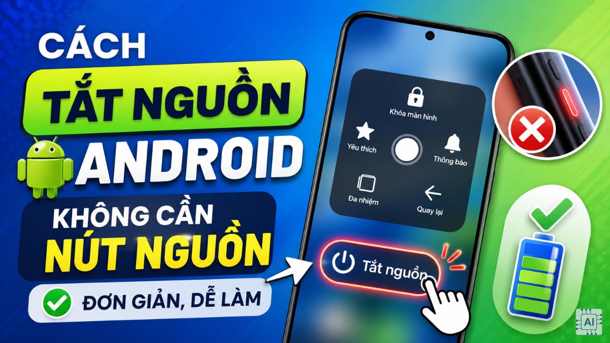 Cách tắt nguồn Android không cần nút nguồn đơn giản, dễ làm