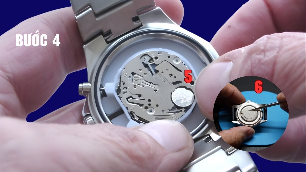 Hướng dẫn chi tiết cách mở đồng hồ đeo tay để thay pin bước 4