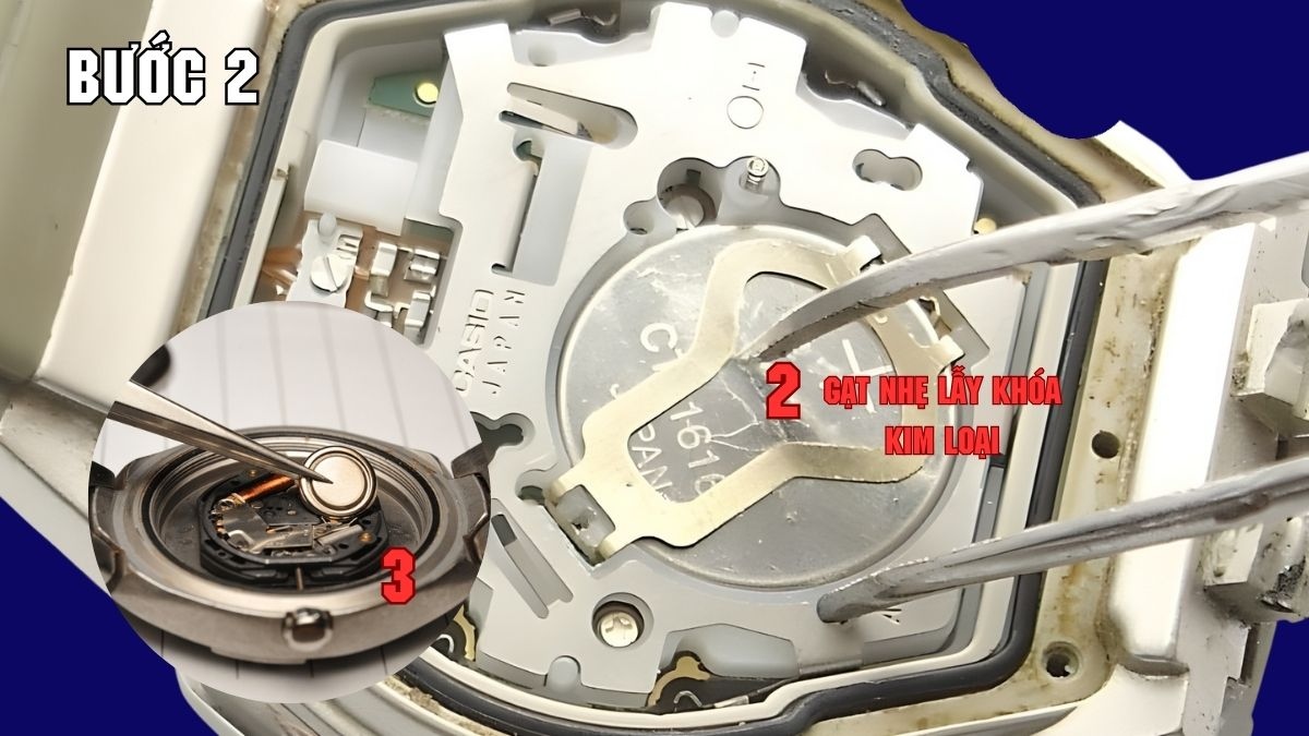 Cách thay pin đồng hồ Casio bước 2